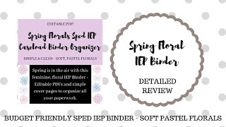 Spring Floral IEP Binder Detailed Review