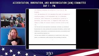 Accreditation, Innovation, and Modernization (AIM) Committee, Session 1, Day 1 PM, April 13, 2026