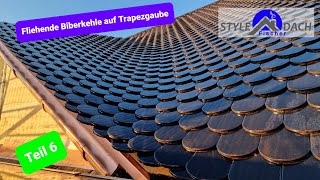 Linke fliehende Biberschwanzkehle an Trapezgaube - Teil 6 - Biberschwanzdach in Leisnig