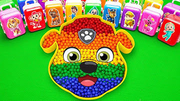 Satisfying ASMR | How to Make Rainbow Paw Patrol Beads Bathtub by Mixing SLIME in Suitcase Coloring!