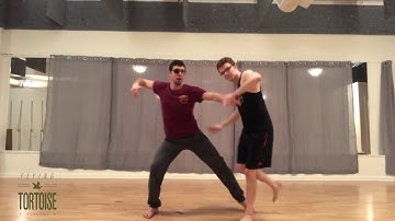 Liang BaGuaZhang Fixed 8 Palms: Hold Heaven Palm.