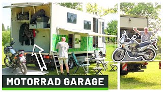 LKW Wohnmobil mit MOTORRAD GARAGE | Selbstausbau Roomtour eines umgebauten Mercedes Atego 816