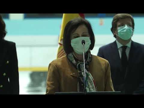 El emotivo discurso de Margarita Robles en el cierre de la morgue del Palacio de Hielo