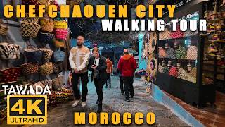 Chefchaouen city 2024 walking tour (Morocco 4K UHD)