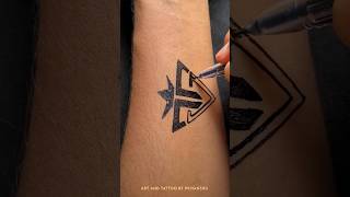 Best way To Make Easy Logo Tattoo Art At Home ✨️👑😉 TV Logo || #tattoo #art #tattooartist #shorts