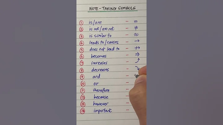 How to take notes using symbols