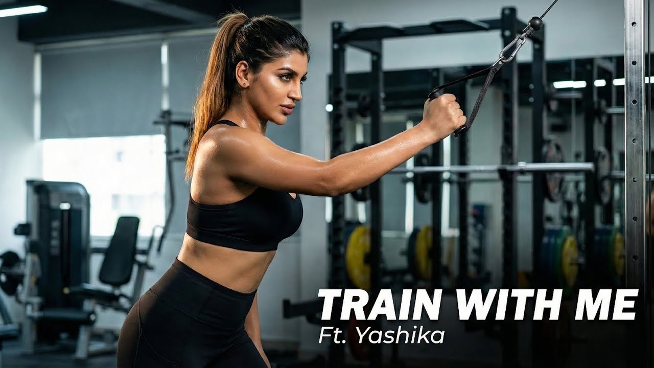 Train with me ft Yashika 👀🏋️‍♀️💦 | 