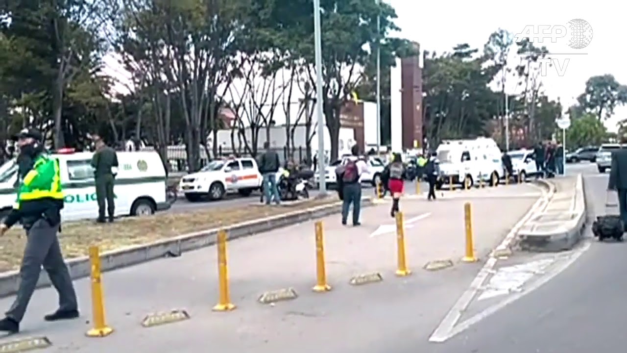 Police And Rescue Services At Scene Of Car Bomb In Bogota
