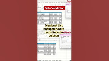 Data Validation. Membuat list Kabupaten/Kota, Jenis Kelamin, Lulusan #excel #shorts #datavalidation