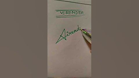 Virender name writing short video ✍️#vishal #art #ytshorts #shortsfeed