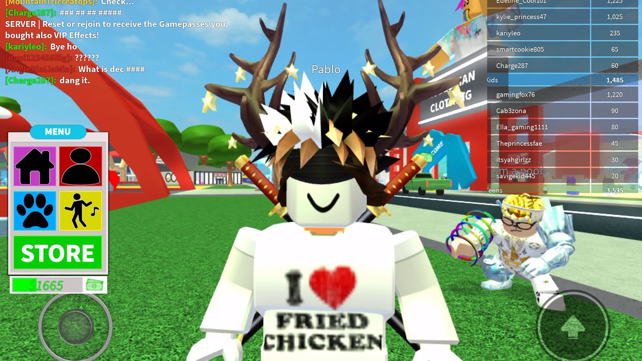 i love fried chicken roblox character name