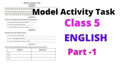 Model Activity Task // Class -5 //English Part- 1