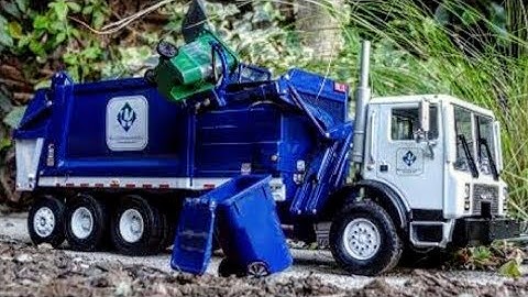 Miniature Garbage Day with My Custom First Gear Garbage Truck Fleet