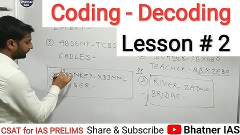 CSAT (R 9): Coding Decoding # 2 (for UPSC IAS Prelims Exam)