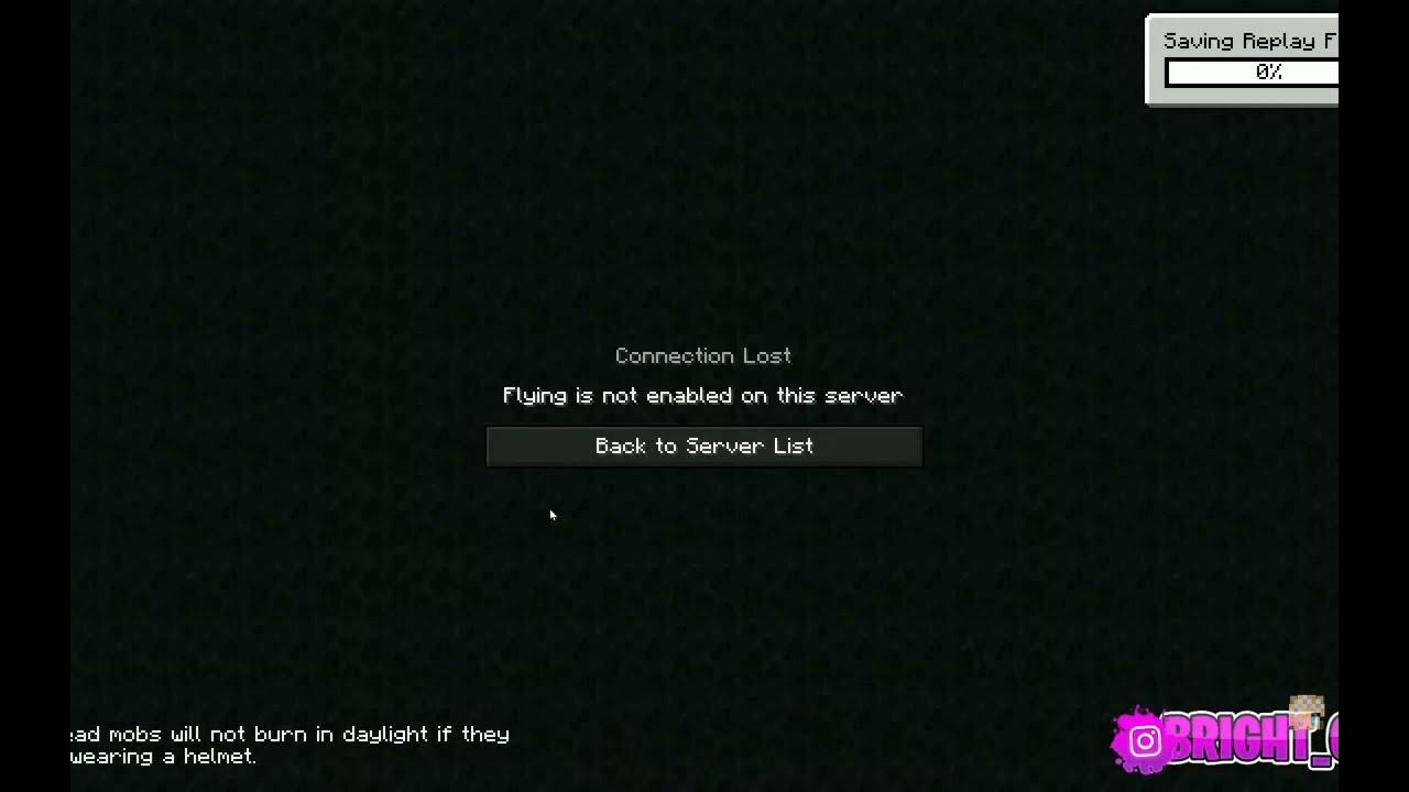 Flying is not enable on this server