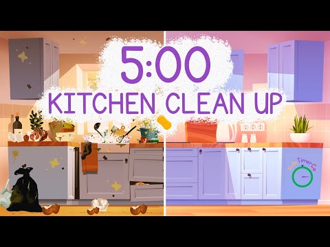 5 Minute Kitchen Clean Up Countdown! 🧼⏱️ Kids Visual Cleaning Timer