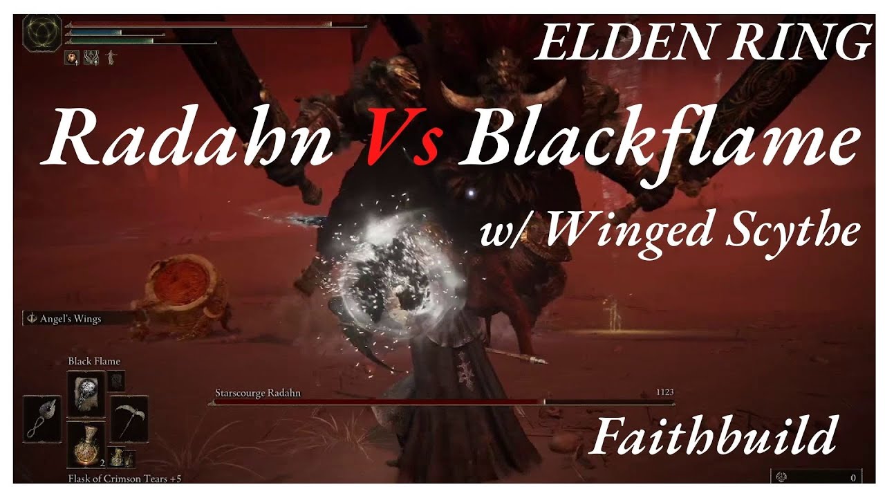 Faith build taking on Radahn!! Melee/caster combo with Winged Scythe!
