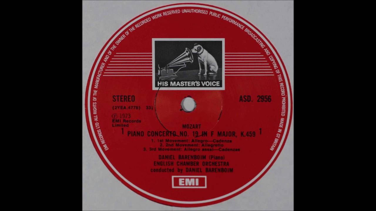 Mozart, Piano Concertos, No 19, Daniel Barenboim,piano - YouTube