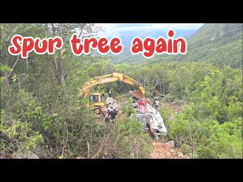 Driver lost control of cement pumper truck on spur 🌳 tree Hill,  this hill will not be defeated.  
