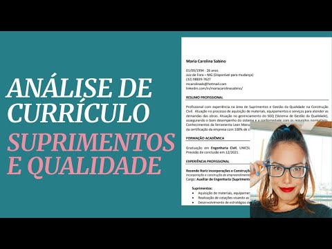 Análise de Currículo: Suprimentos e Qualidades