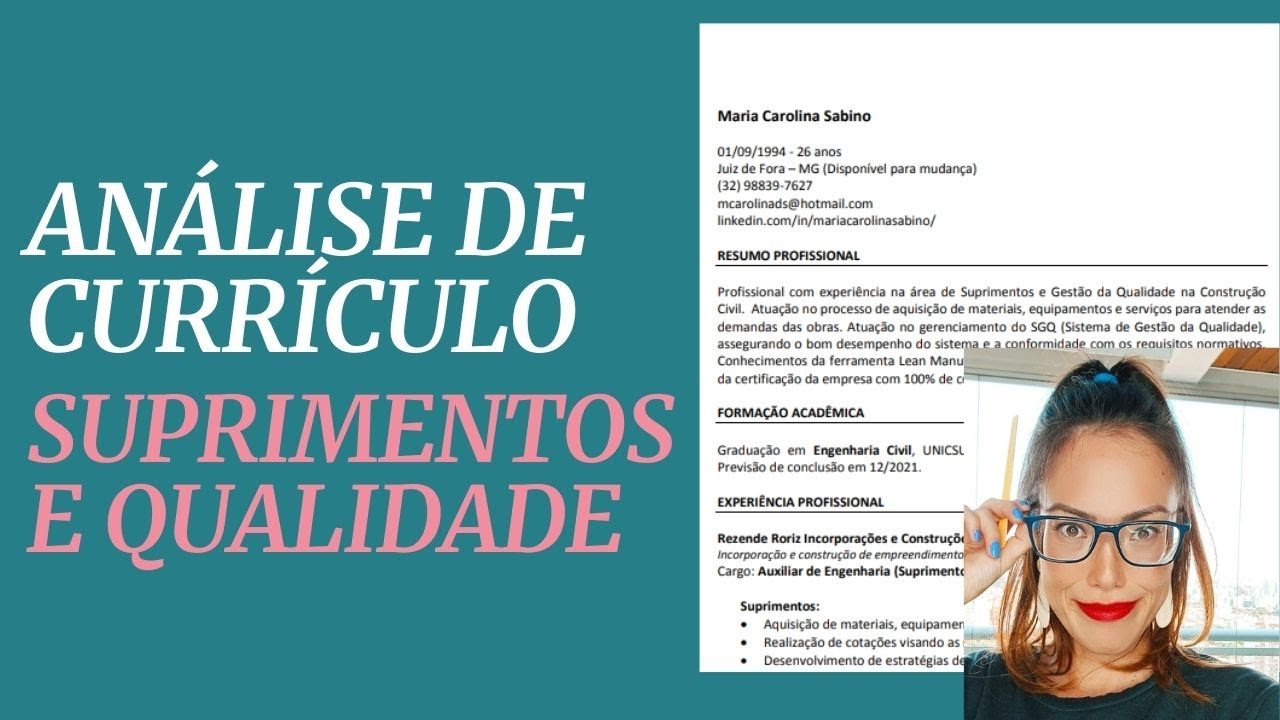 Análise de Currículo: Suprimentos e Qualidades