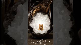 Geode Kitten 🐾🪨 #cat #kitten #cutecat #catlover #fossil #geode
