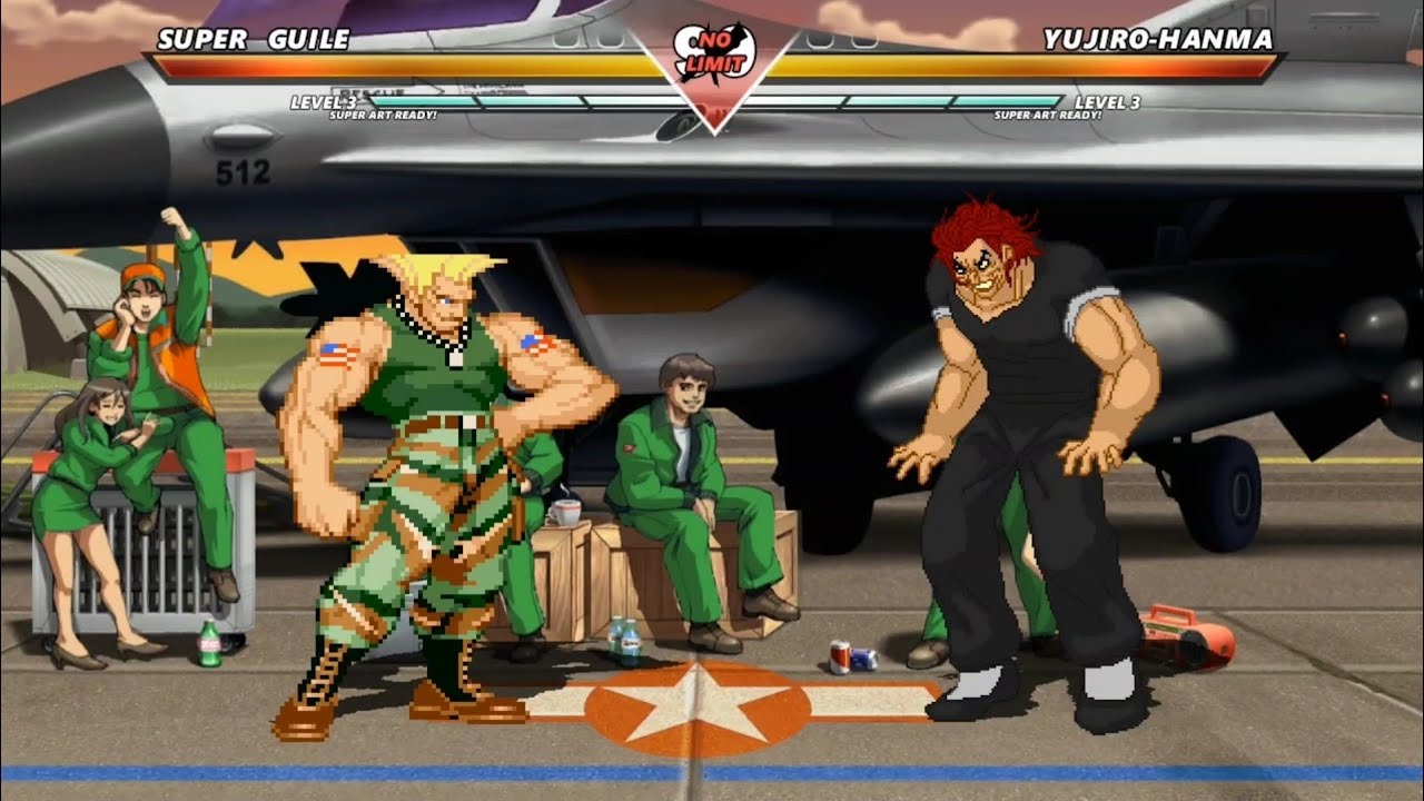 SUPER GUILE vs YUJIRO HANMA - Highest level amazing fight - YouTube