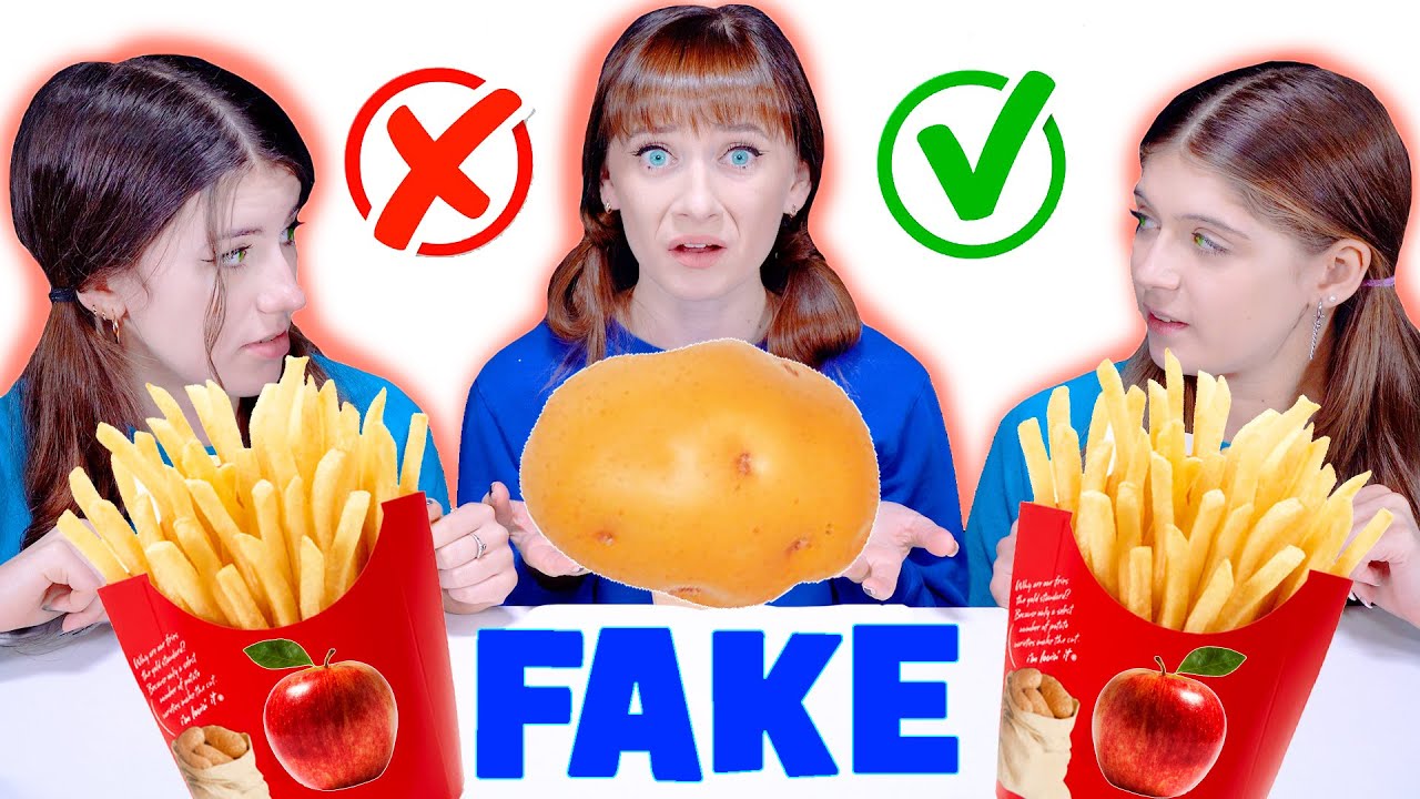ASMR Real Food VS Fake Food Challenge Eating Sounds LiLiBu YouTube