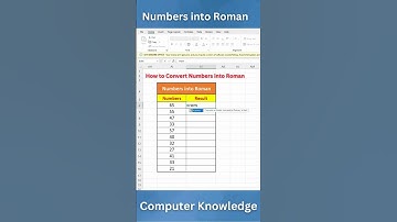 Seek Knowledge | How to Convert Numbers into Romans |  #exceltech #exceltips #viral