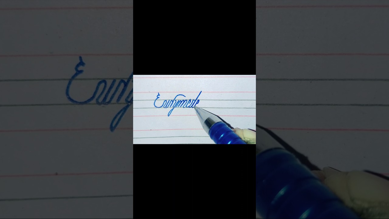 Eurymede write ✍️ in beautiful cursive style 