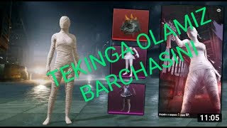 PUBG MOBILEDA skin va Legendarni kiyimlarni tekinga olamiz!!!