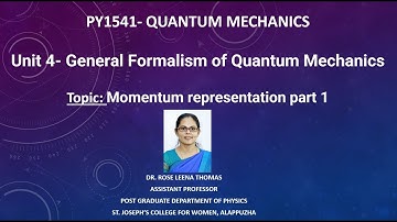 Momentum representation part 1