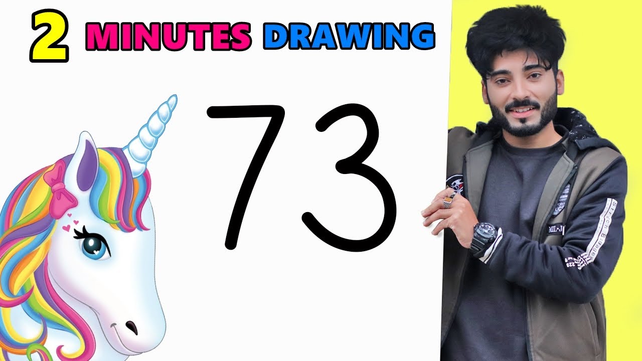 unicornです。 HOW TO DRAW UNICORN WITH NUMBER 73 EASY IN 2 MINUTES - YouTube