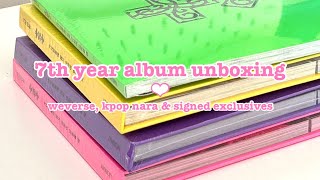 txt 7th year album unboxing 🍿 weverse, kpop nara & signed exclusive 