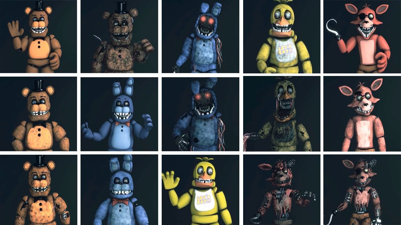 Fnaf Original Four Characters Appearance Timeline Series Backstage