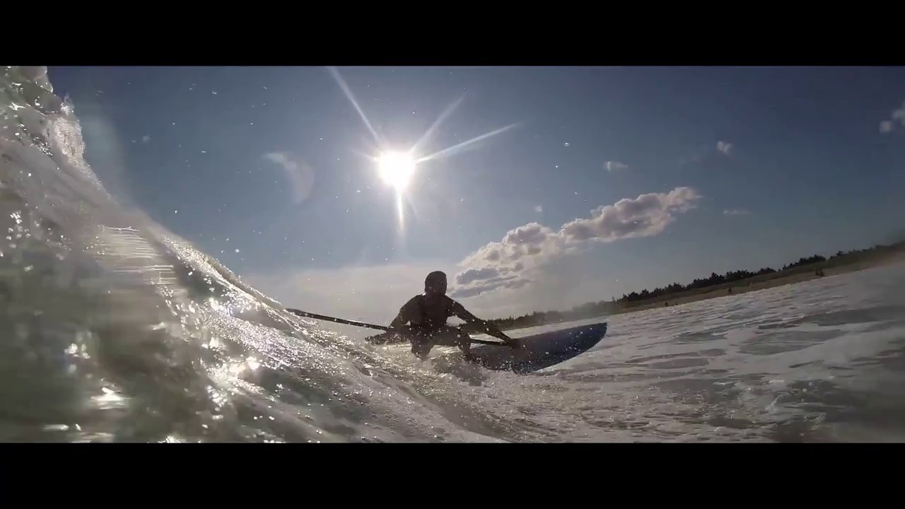 SUP surfing at Martinique Beach Nova Scotia