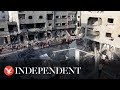 Drone footage shows wide scale destruction in Gaza&#39;s Maghazi refugee camp