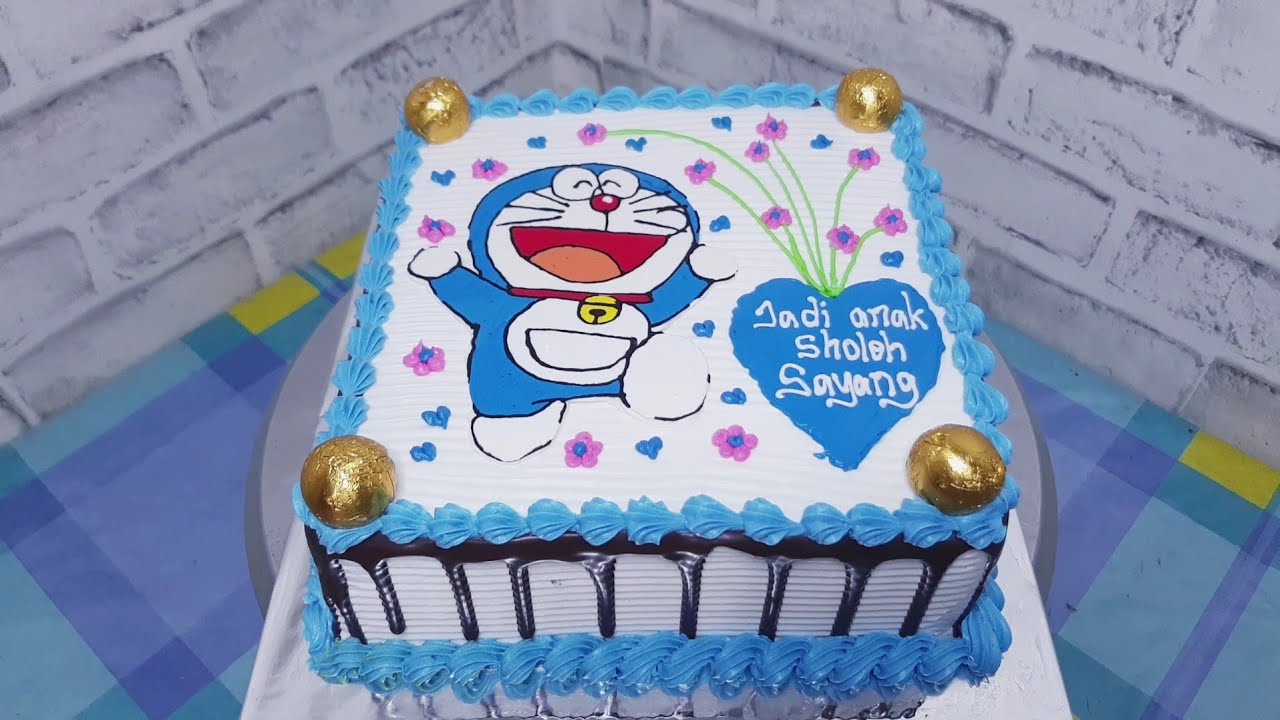 Cara Menghias Kue Ulang Tahun Doraemon | Simpel Dan Mudah