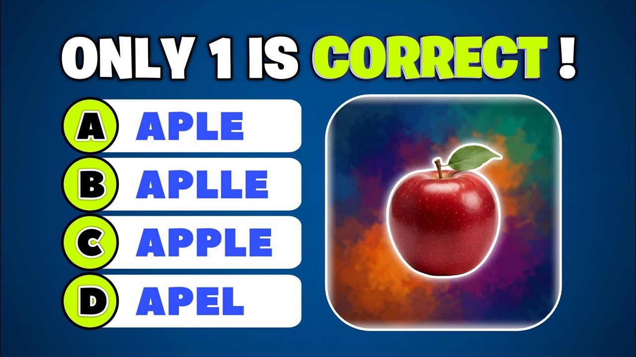 Easy or Tricky? 🍎 Fruit Correct Spelling Challenge