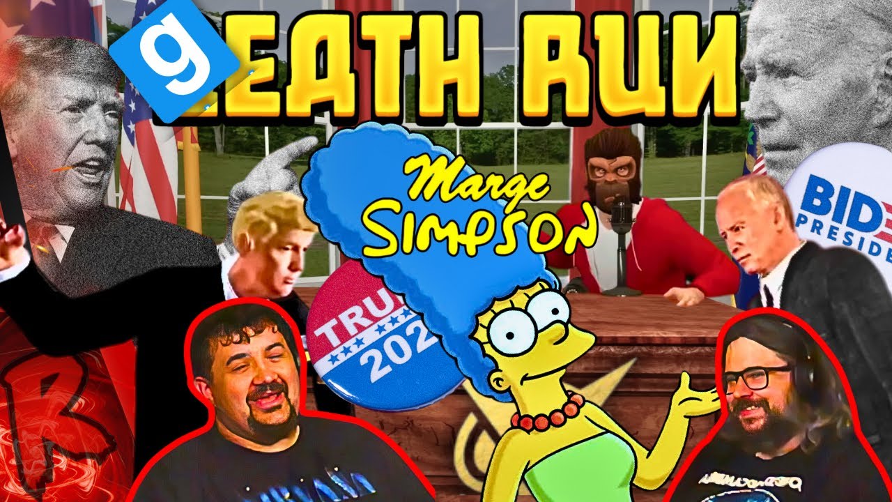 Gmod Death Run — Трамп против Байдена с... Мардж Симпсон? (Забавные моменты из Garry's Mod) | РЕА...