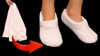 Sew only in 10 minutes  the easiest way to sew slippers!