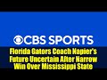 Florida Gators Coach Napier's Future Uncertain After Narrow Win Over Mississippi State
