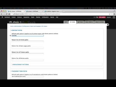 122. How to set good default URL alias patterns and installing the Pathauto module (a Drupal how-to)