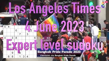Sudoku solution – Los Angeles Times sudoku 4 June 2023 Expert level