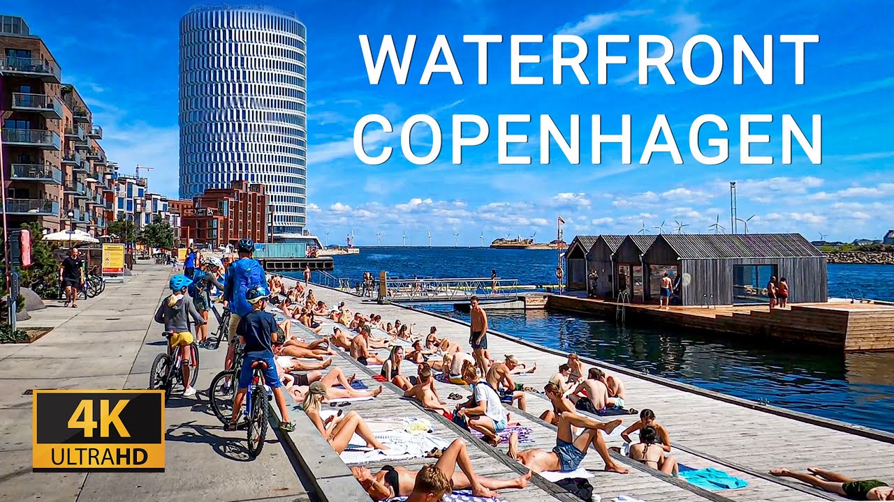 Copenhagen in the summer, waterfront tour, Nordhavn, Svanemøllestranden