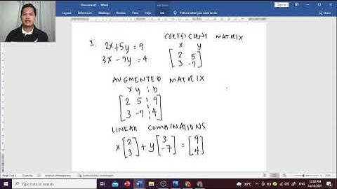 Converting Linear System to Coefficient Matrix, Augmented Matrix, and Linear Combinations