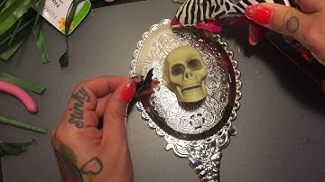 Diy gothic hand mirror