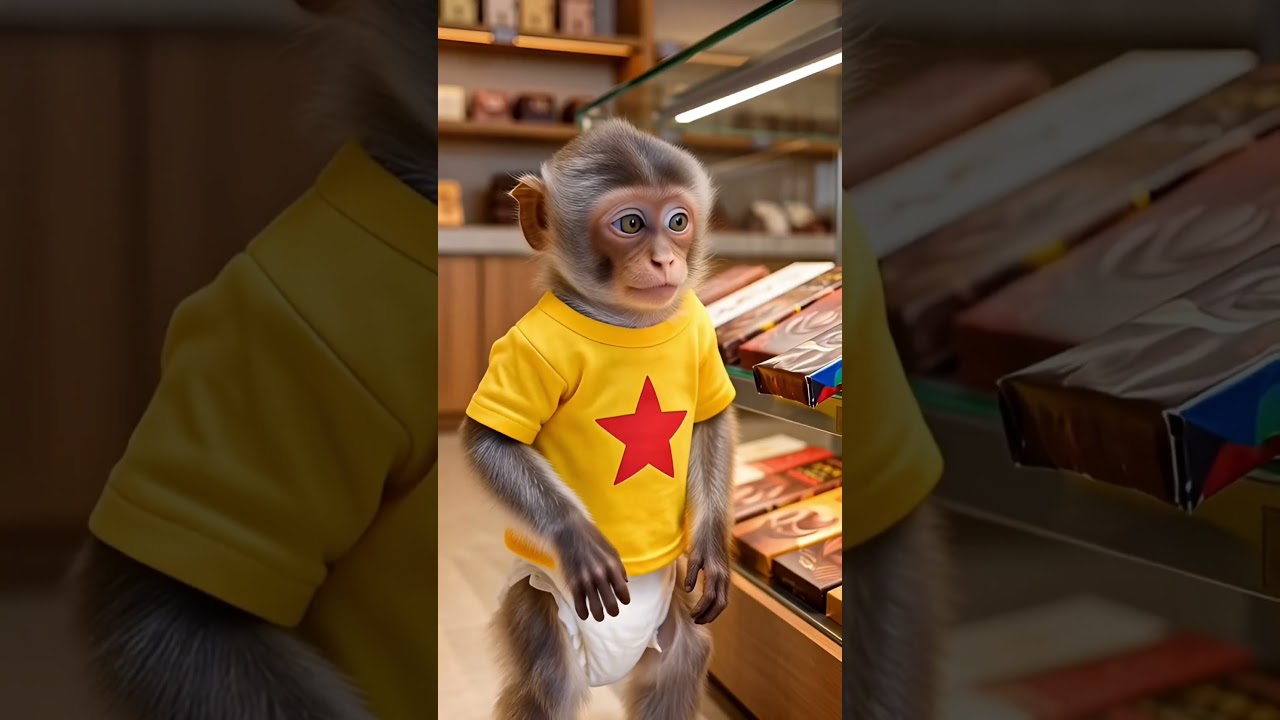 Timo the monkey steals chocolate from the biggest store 😳🐒🍫😂