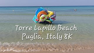 ITALY 8K Puglia Torre Lapillo Beach walk (September 4 2026) ASMR Relaxing Sea Sounds & Beach Preview
