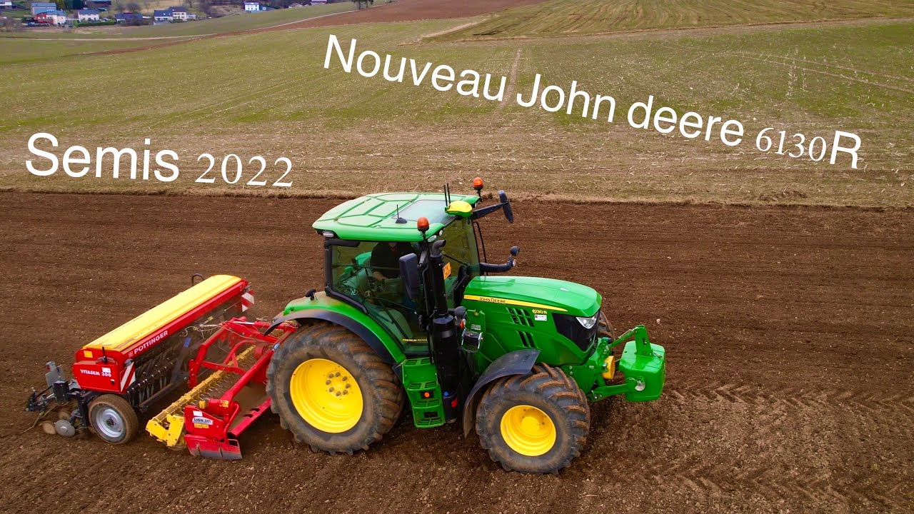 Semis 2022: magnifique John deere 6130R  au semis d’avoine